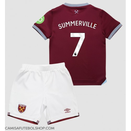 Camisa de time de futebol West Ham United Crysencio Summerville #7 Replicas 1º Equipamento Infantil 2025-26 Manga Curta (+ Calças curtas)